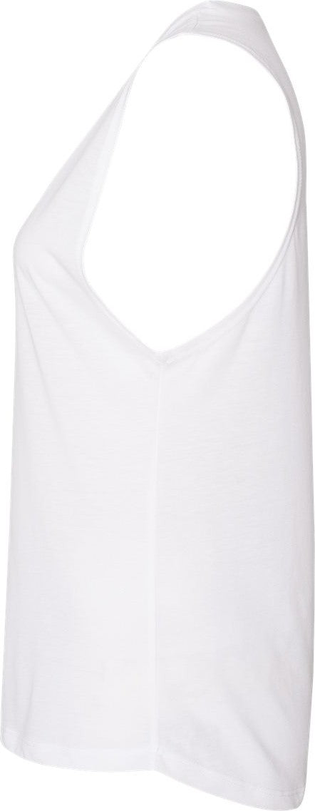 Left View of White Women’s Festival Muscle Tank - 5013