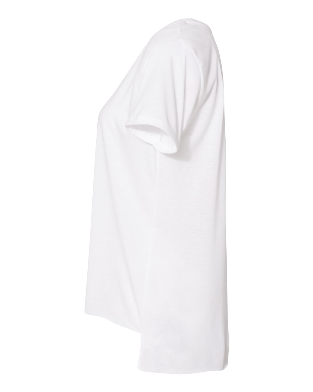 Left View of White Women's Festival Scoop Neck T-Shirt - 5030