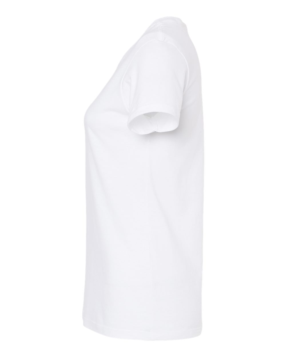 Left View of White Women's Gold Soft Touch T-Shirt - 4810