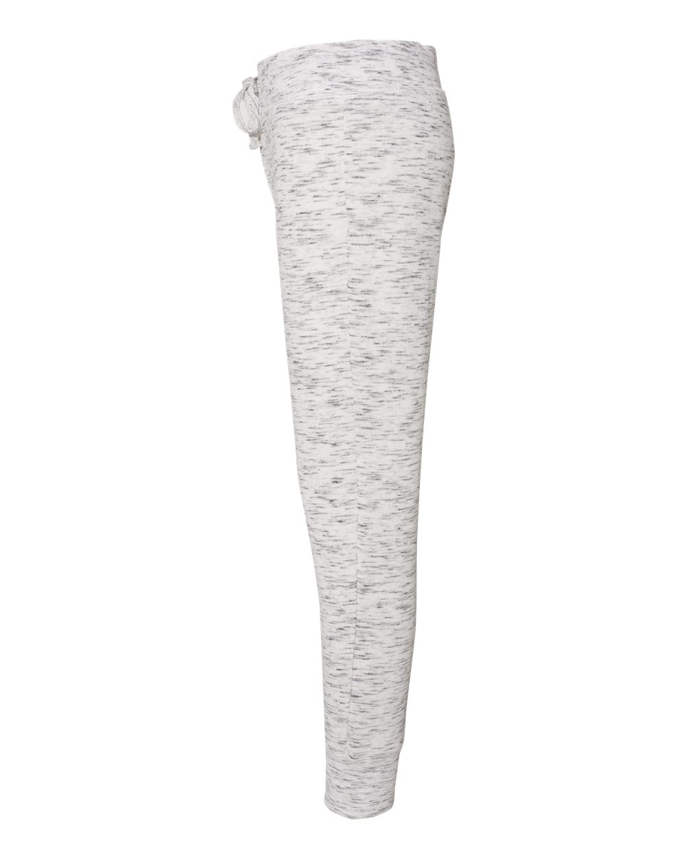 Left View of White Women’s Mélange Fleece Joggers - 8675