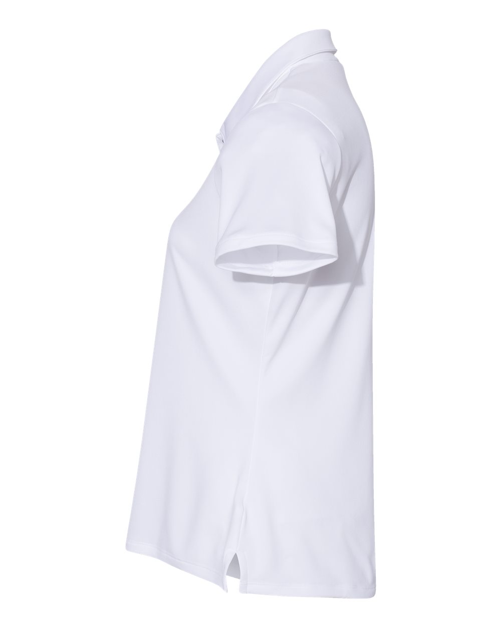 Left View of White Women's Performance Polo - A231