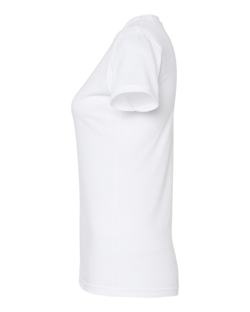 Left View of White Women's Poly-Rich T-Shirt - 240