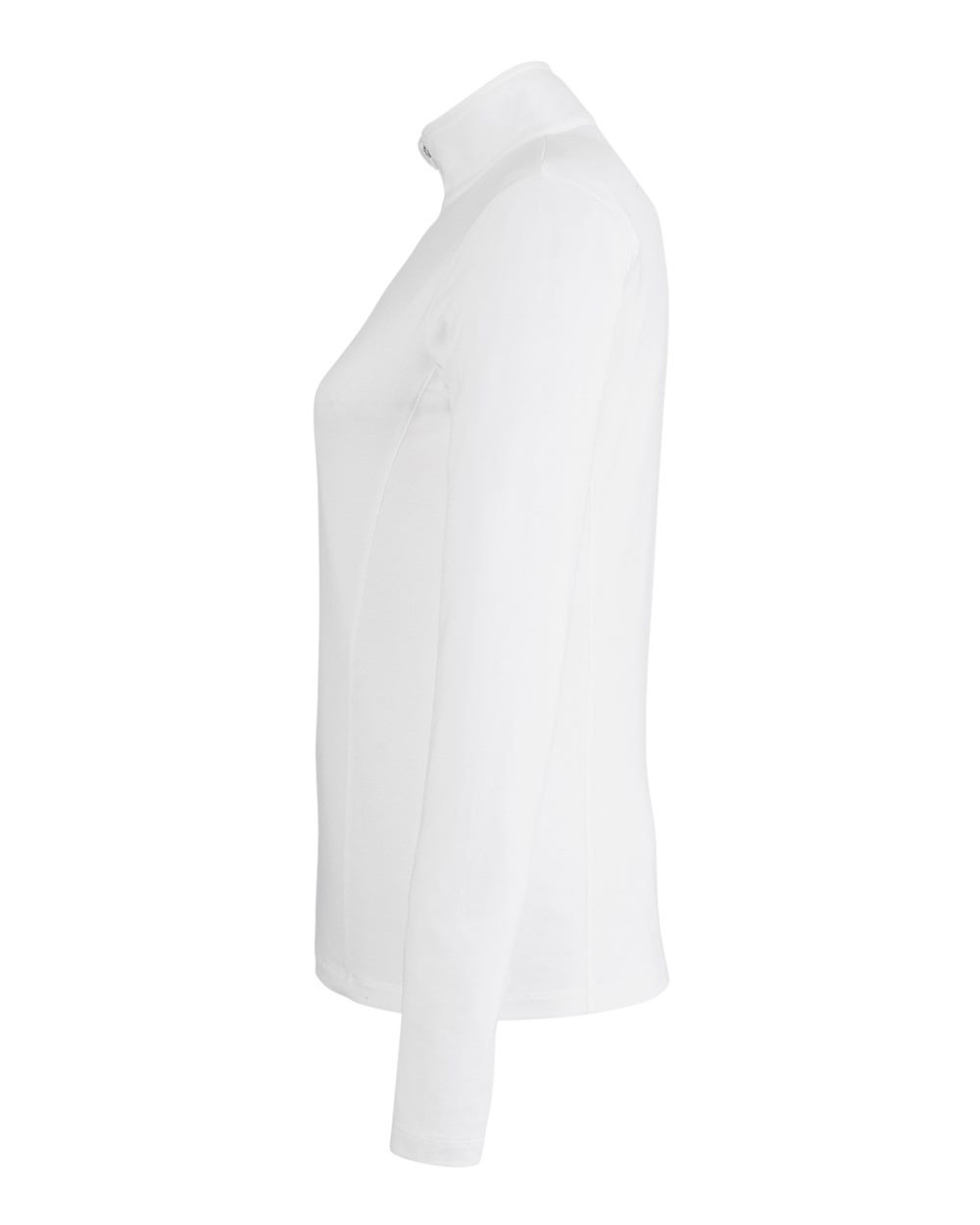 Left View of White Women's Recess Quarter-Zip Pullover - TW300