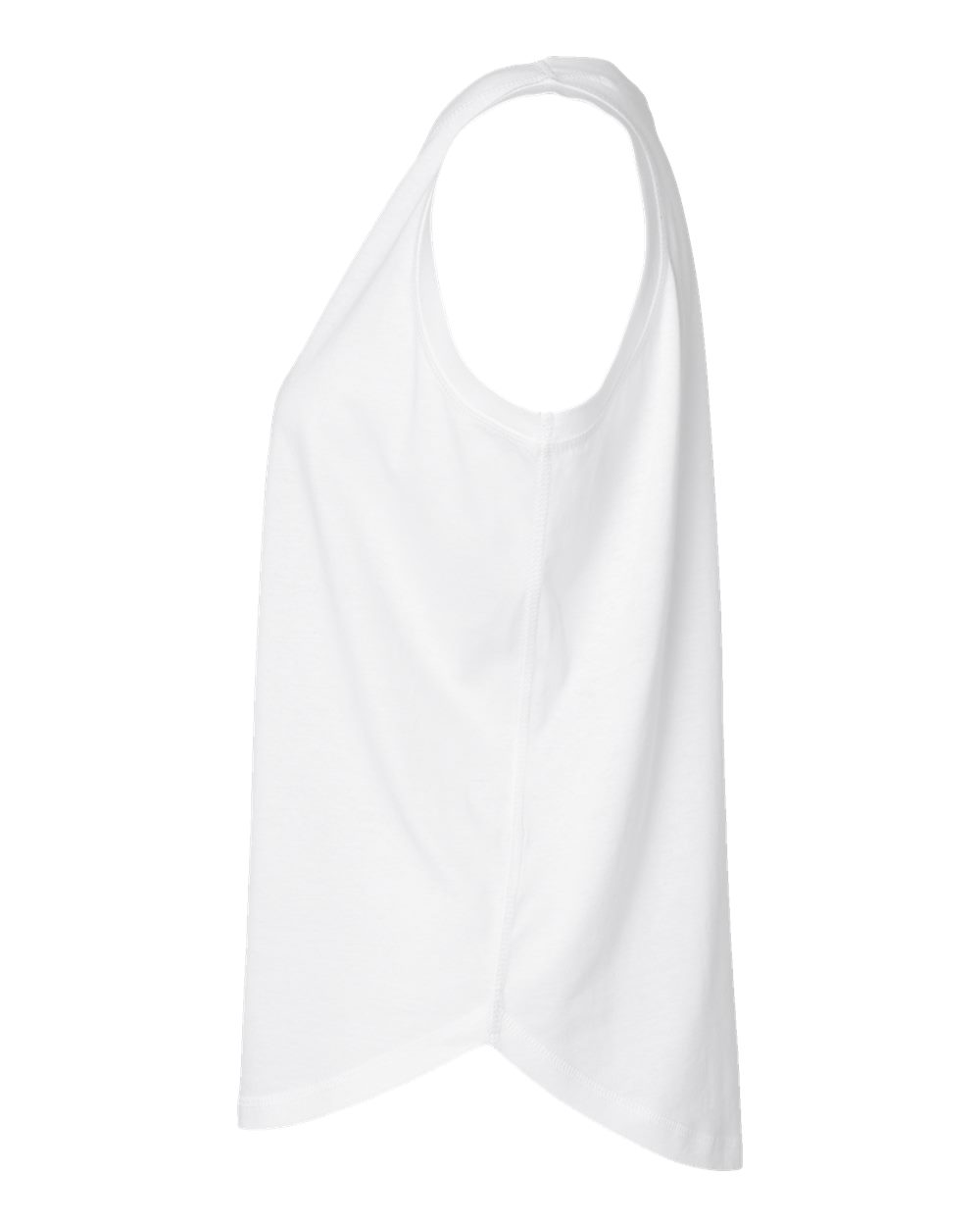 Left View of White Women's Relaxed Fine Jersey Tank - 3592