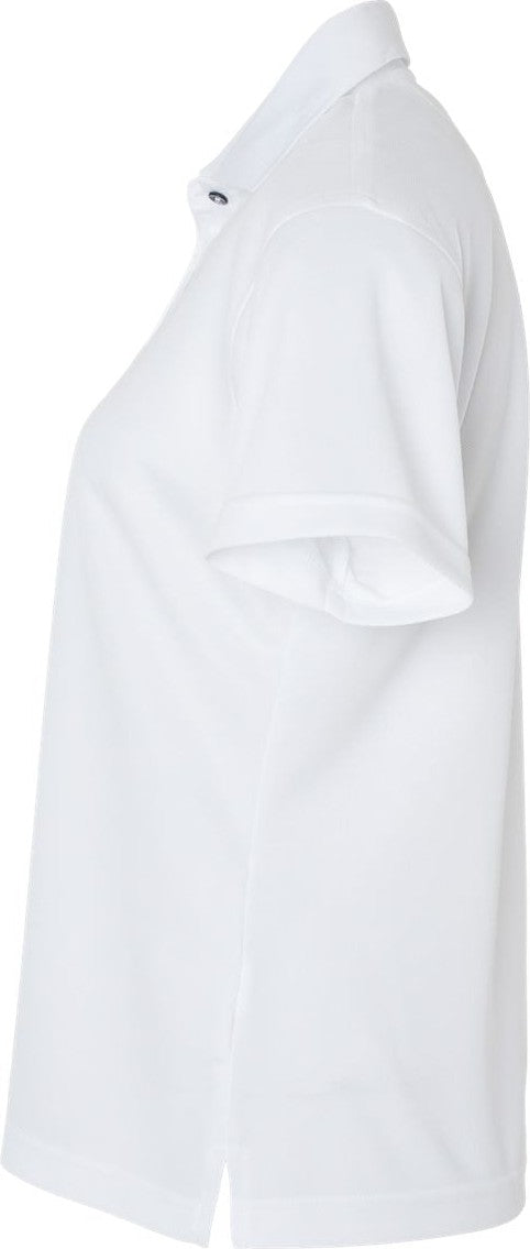 Left View of White Women's Saratoga Performance Mini Mesh Polo - 104