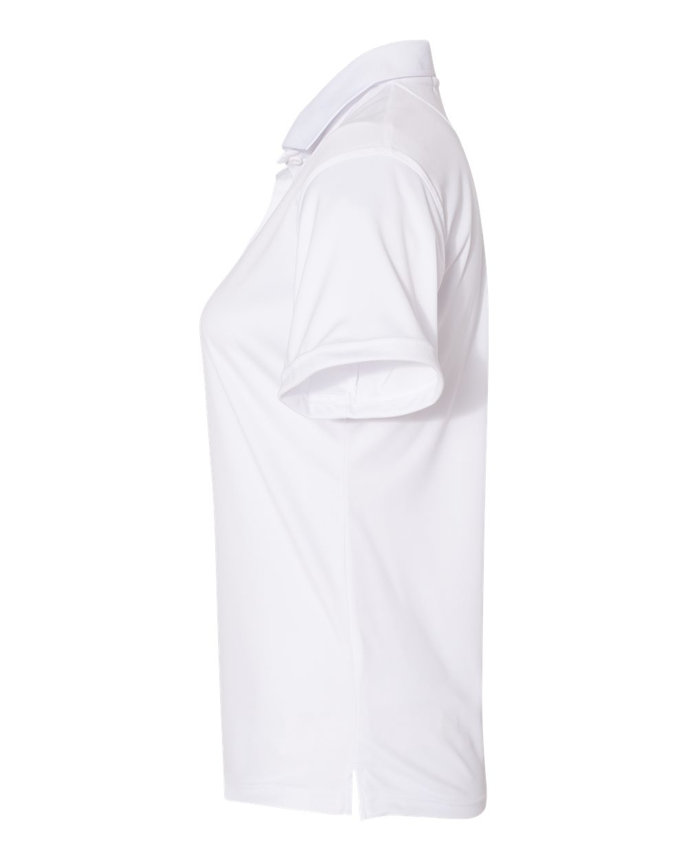 Left View of White Women's Value Polyester Polo - 5100