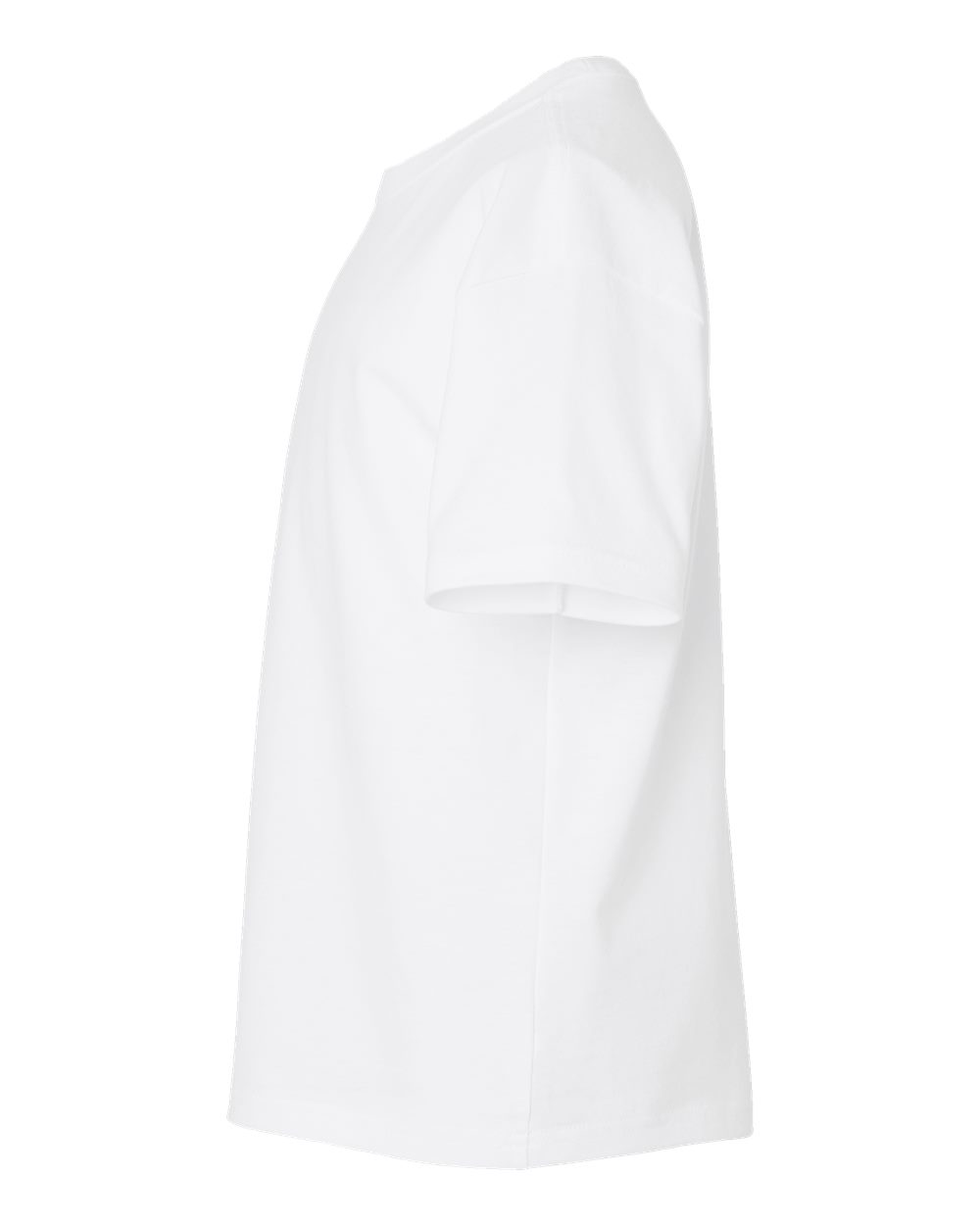 Left View of White Youth 6oz. Heavyweight Tee - 3010Y