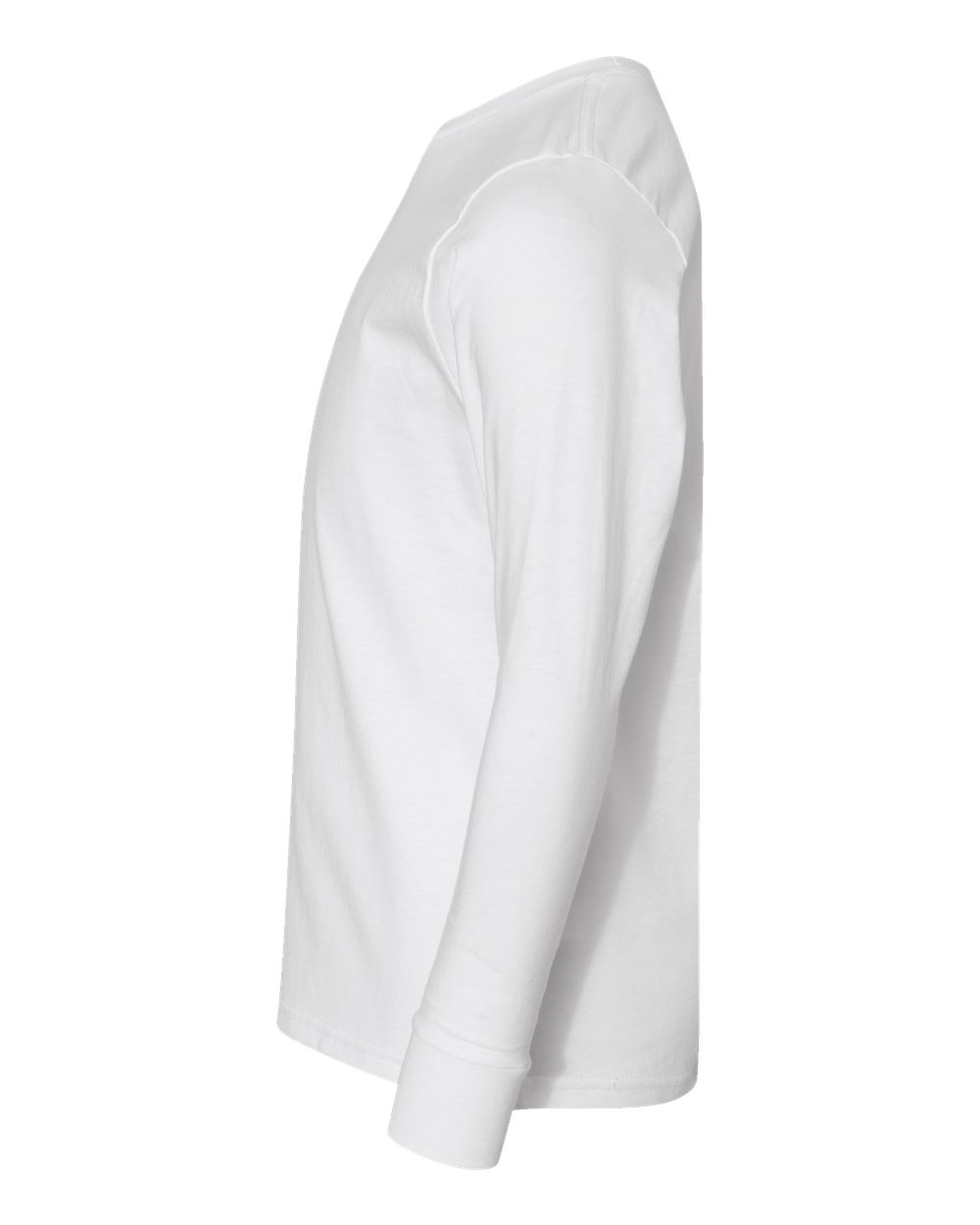 Left View of White Youth Fine Jersey Long Sleeve Tee - 6201