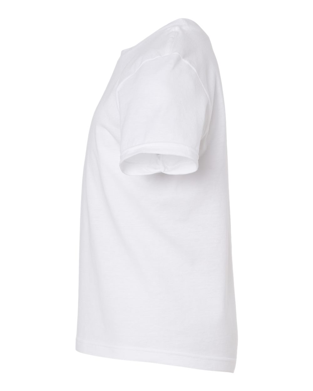 Left View of White Youth Fine Jersey T-Shirt - 235