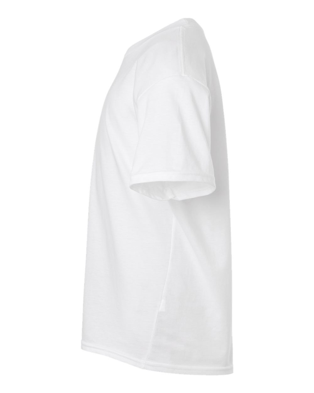 Left View of White Youth Fine Jersey Tee - 2001Y
