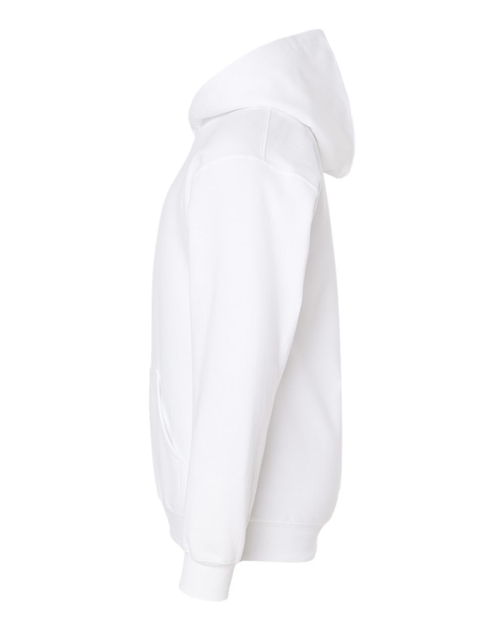 Left View of White Youth Hooded Sweatshirt - 320Y