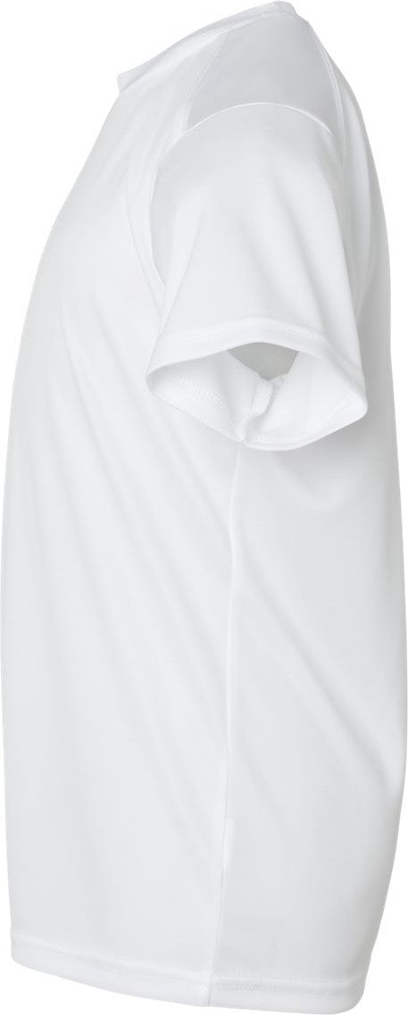 Left View of White Youth Islander Performance T-Shirt - 208Y