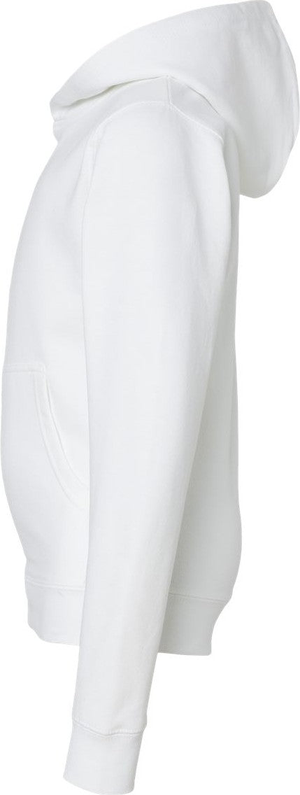 Left View of White Youth Midweight Hooded Sweatshirt - SS4001Y