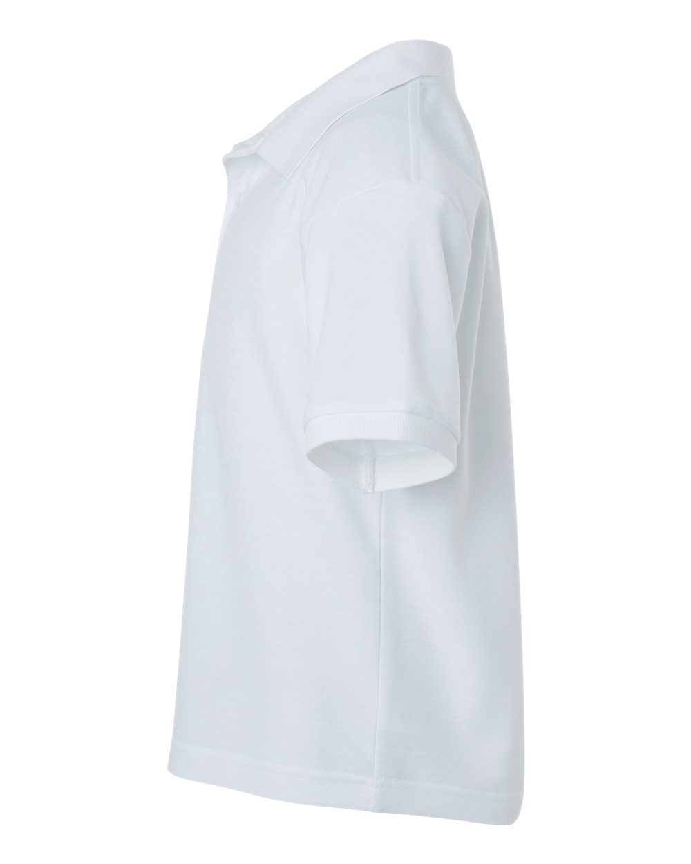 Left View of White Youth Pique Polo - 62800Y