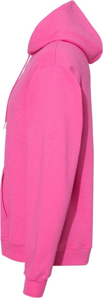 Left View of Wow Pink Ecosmart® Hooded Sweatshirt - P170