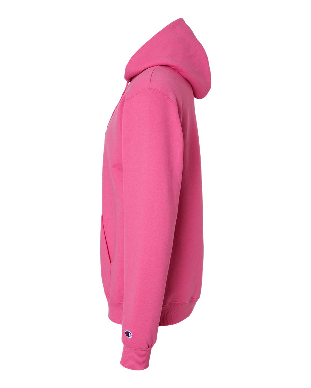 Left View of Wow Pink Powerblend® Hooded Sweatshirt - S700