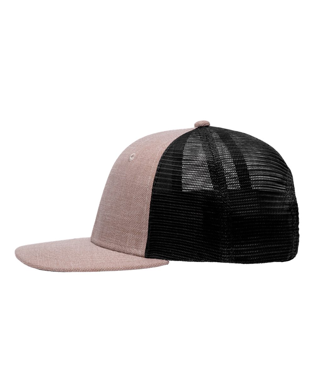 Left View of X Hatch Khaki/ Black Modern Six-Panel Trucker Fit Cap - SP1650