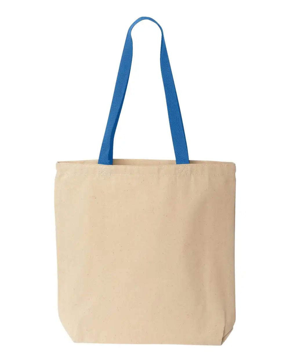 Liberty Bags 8868 Natural Tote with Contrast-color Handles - Royal - Natural/ / Osfa