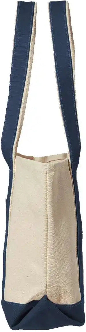 Liberty Bags 8871 Windward Large Cotton Canvas Classic Resort Tote - Natural Navy - Natural/ / Osfa
