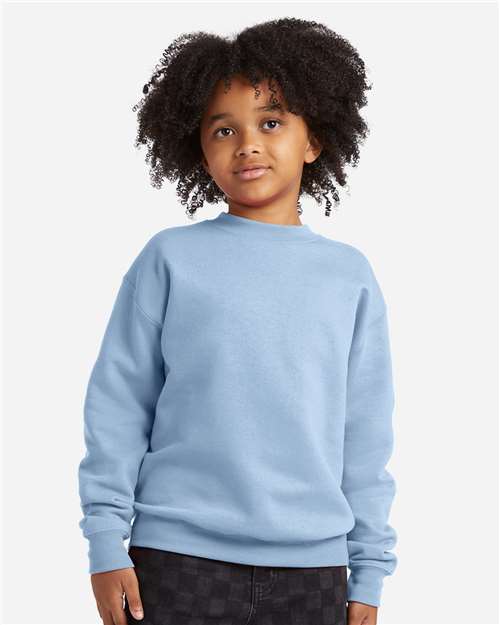 Light Blue Ecosmart® Youth Crewneck Sweatshirt - P360