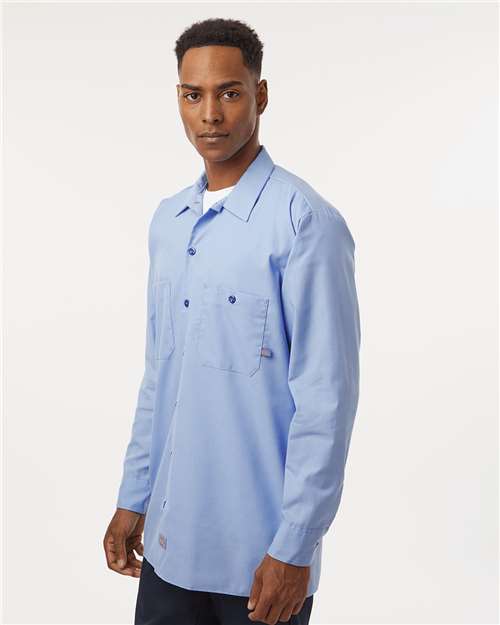 Light Blue Industrial Long Sleeve Work Shirt - Tall Sizes - L535T