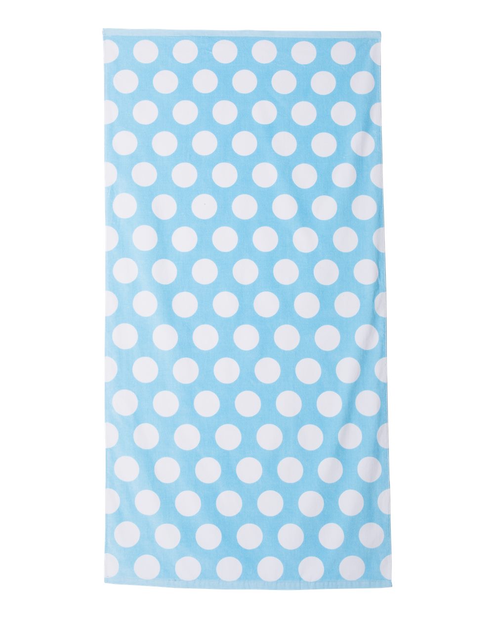 Light Blue Polka Dot Velour Beach Towel - C3060P