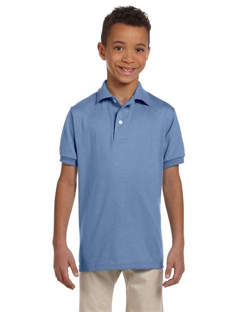 Light Blue SpotShield® Youth 50/50 Polo - 437YR