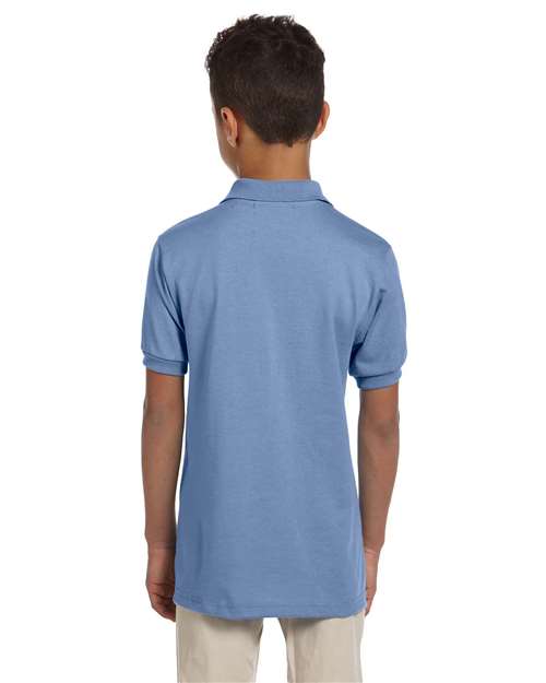 Light Blue SpotShield® Youth 50/50 Polo - 437YR