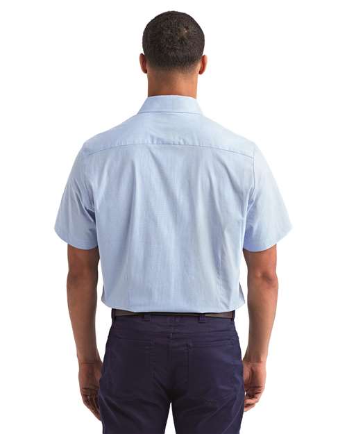 Light Blue/ White Men's Microcheck Gingham Cotton Shirt - RP221