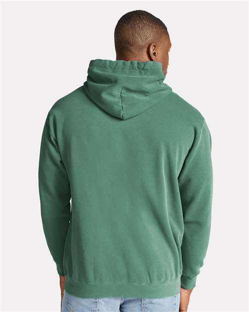 Light Green Garment-Dyed Hooded Sweatshirt - 1567
