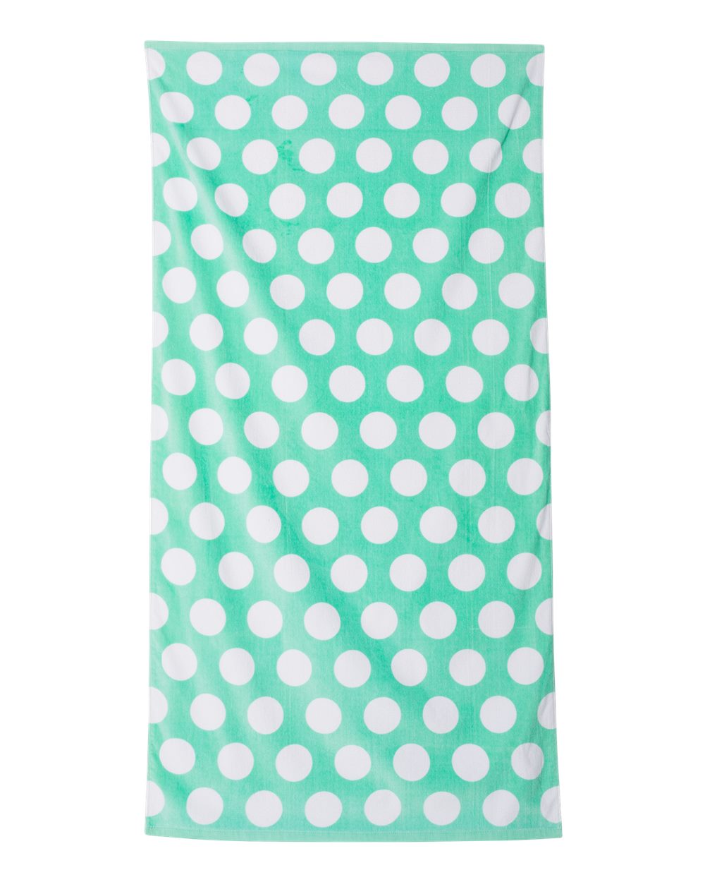 Light Green Polka Dot Velour Beach Towel - C3060P