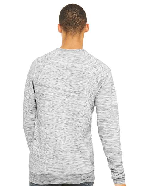 Light Grey Marble Sponge Fleece Raglan Crewneck Sweatshirt - 3901