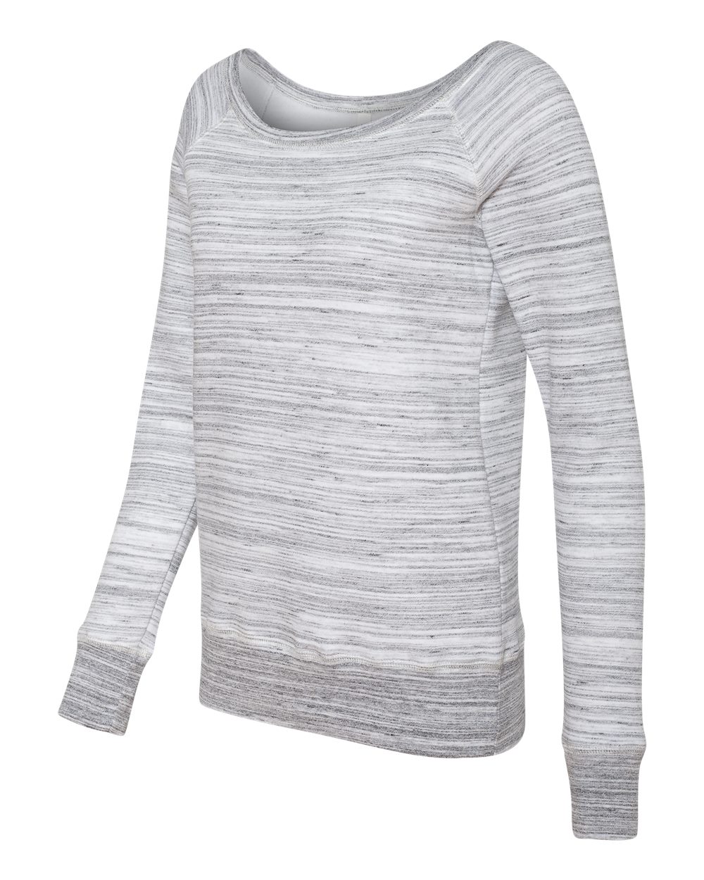 Light Grey Marble Women’s Sponge Fleece Wide Neck Sweatshirt - 7501
