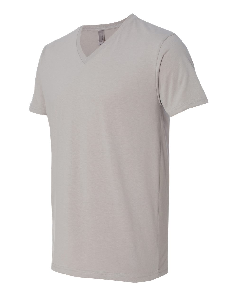 Light Grey Sueded V-Neck T-Shirt - 6440