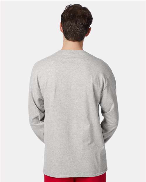 Light Steel Authentic Long Sleeve Pocket T-Shirt - 5596