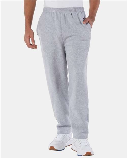 Light Steel Powerblend® Open-Bottom Sweatpants with Pockets - P800