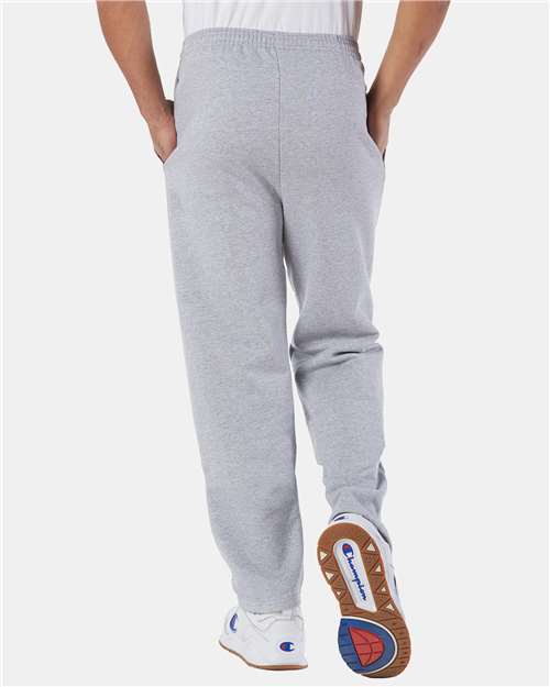 Light Steel Powerblend® Open-Bottom Sweatpants with Pockets - P800