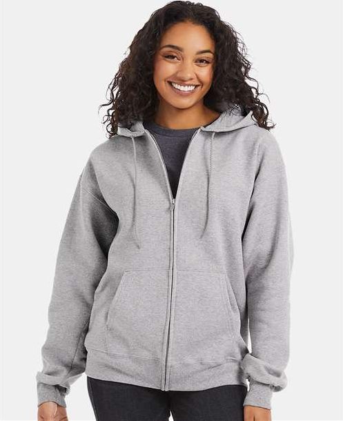 Light Steel Ultimate Cotton® Full-Zip Hooded Sweatshirt - F280