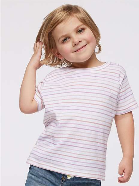 Lilac Stripe Toddler Fine Jersey Tee - 3321