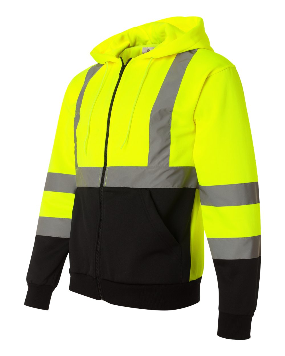 Lime Hi-Vis Full-Zip Hooded Sweatshirt - JS102-103