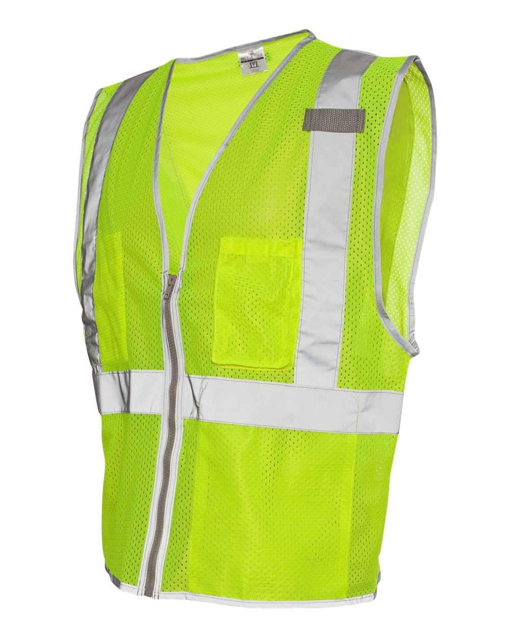 Lime Premium Brilliant Series® Three-Pocket Zippered Mesh Vest - 1507