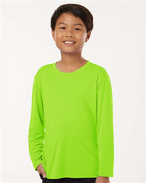 Lime Pro-Lock Youth Performance Long Sleeve T-Shirt - 48400Y