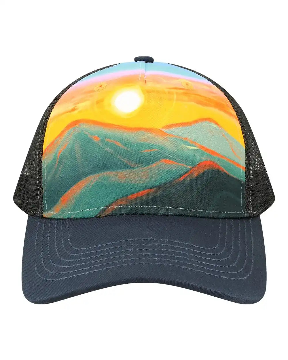 Locale 5ptkr Trucker Cap - Sunset Hills Teal - Hills/ / Adjustable