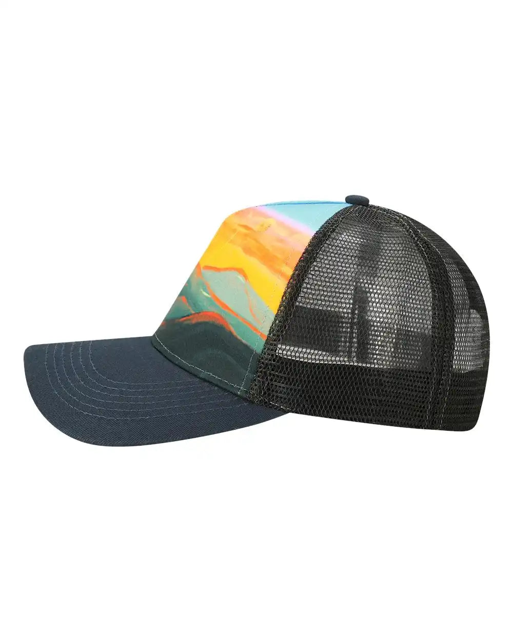 Locale 5ptkr Trucker Cap - Sunset Hills Teal - Hills/ / Adjustable