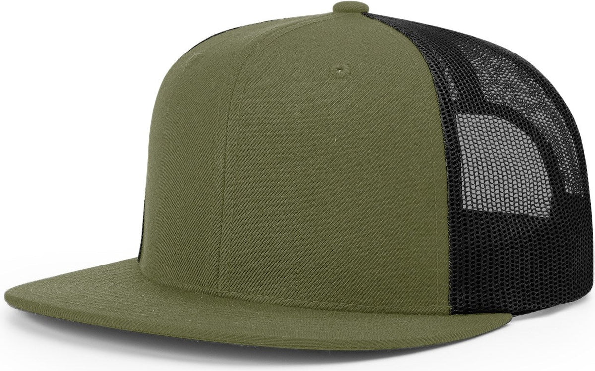 Loden/Black Acrylic-Wool Blend Flatbill Trucker