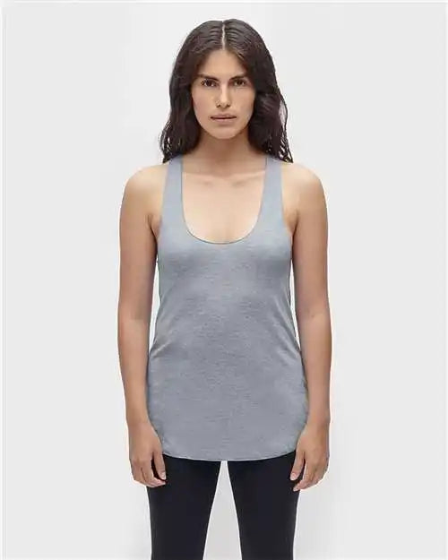 Los Angeles Apparel Tr3008 Usa-made Women’s Triblend Racerback Tank Top - Athletic Grey - Xs