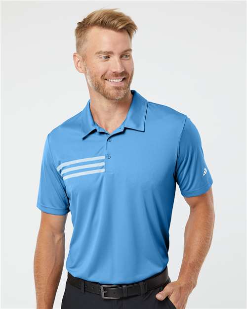 Lucky Blue/ White 3-Stripes Chest Polo - A324