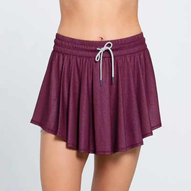 Lucky in Love High Waist All that Shimmers Skirt - Team Maroon