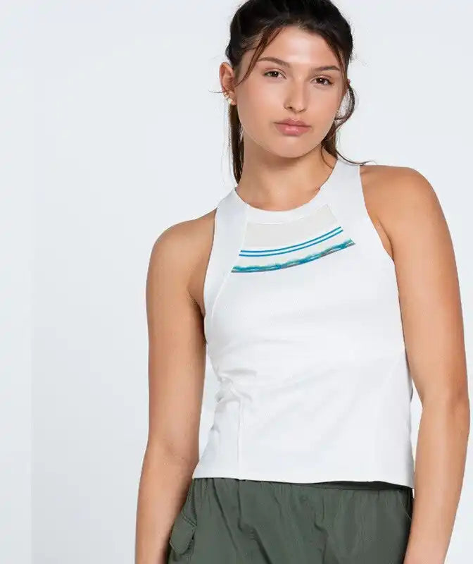 Lucky in Love Isla Tank W/ Bra Women’s - Bone Caribbean Blue Nori