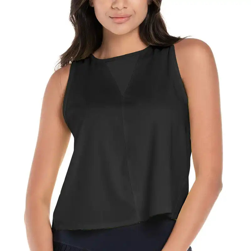 Lucky in Love Pleats Please Tank - Black